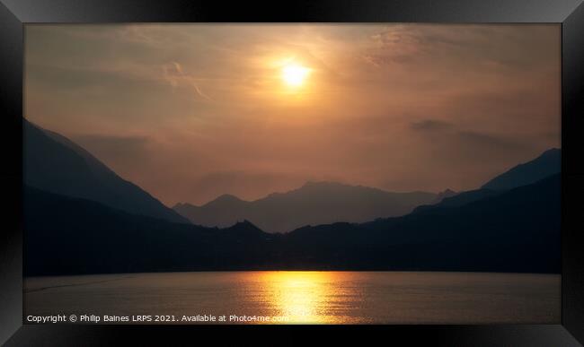 Lake Como Sunset Framed Print by Philip Baines
