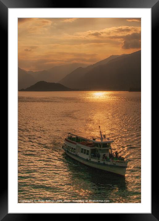 Bellagio Sunset, Lake Como Framed Mounted Print by Philip Baines