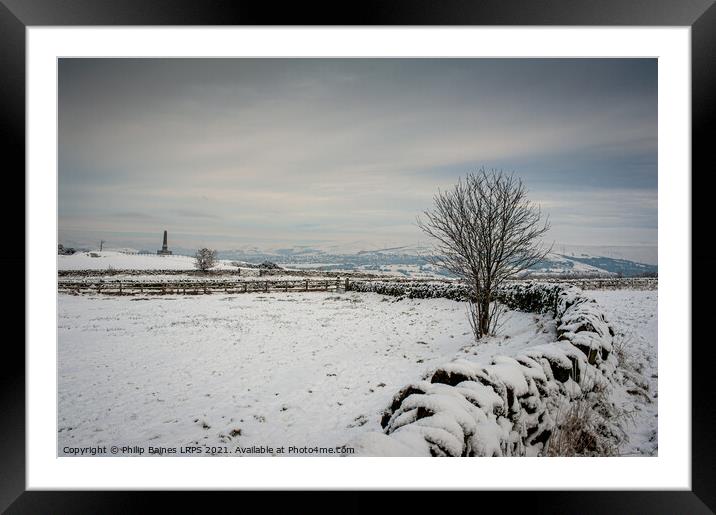 Winter on Werneth Low Framed Mounted Print by Philip Baines