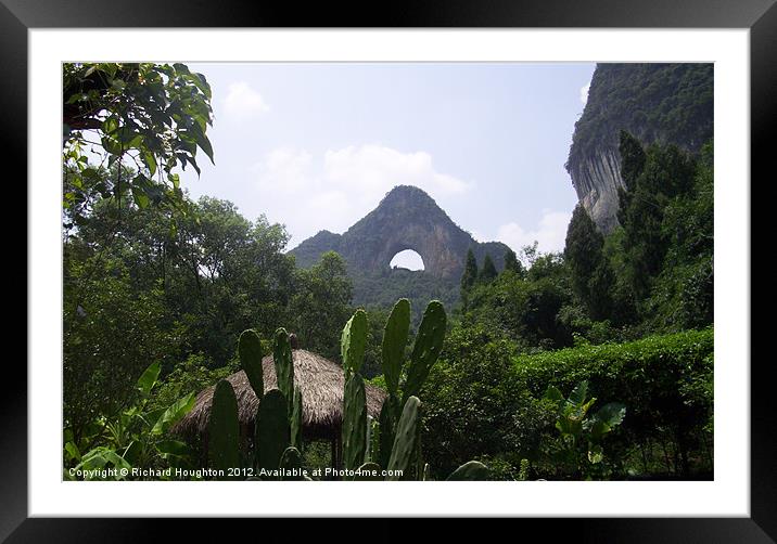 Moon Hill, Yangshou, China Framed Mounted Print by Richard Houghton