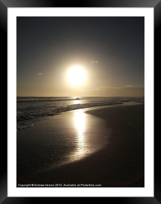 Bloubergstrand Sunset Framed Mounted Print by Andrew Vernon