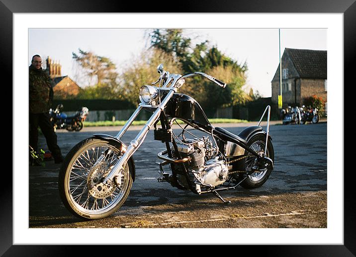 Triumph Trident Chopper Framed Mounted Print by Andrew Vernon
