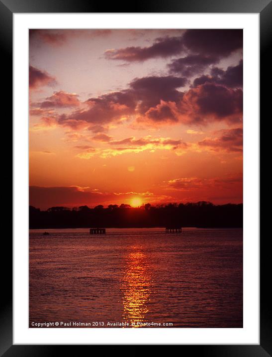 Sunset Plymouth Sound Framed Mounted Print by Paul Holman Photography