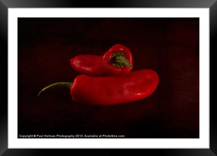 Red Hot Chillies Framed Mounted Print by Paul Holman Photography