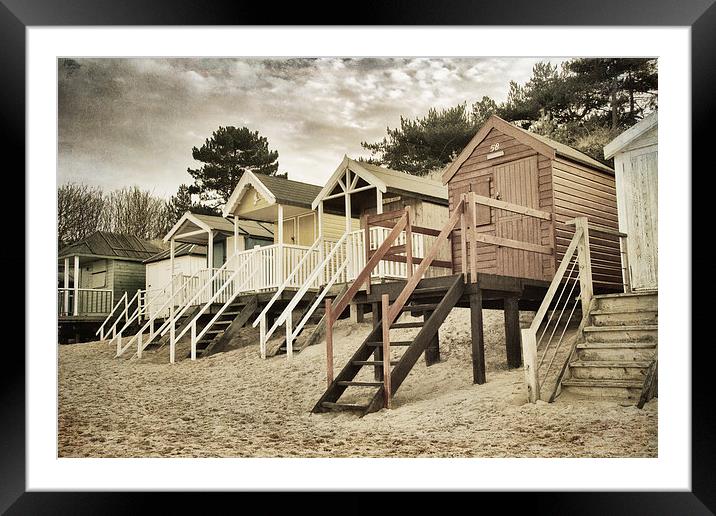  Vintage Beach Huts.  Framed Mounted Print by Paul Holman Photography