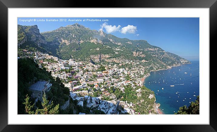 Positano, Italy - paradise village Framed Mounted Print by Linda Gamston