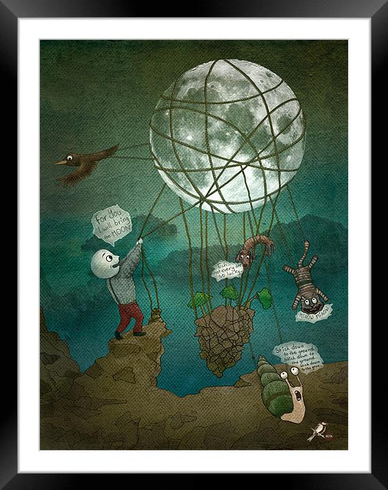 For You I will bring the MOON! Framed Mounted Print by Ruta Dumalakaite