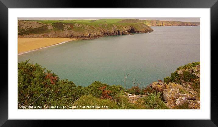 Barafundle Bay, Pembrokeshire Framed Mounted Print by Paula J James