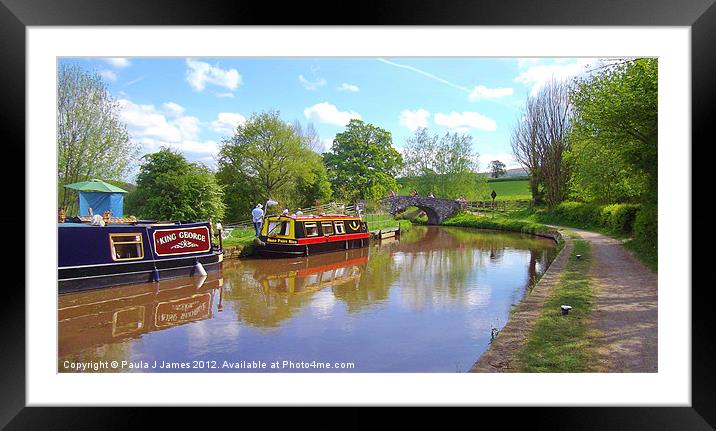 Monmouth & Brecon Canal Framed Mounted Print by Paula J James