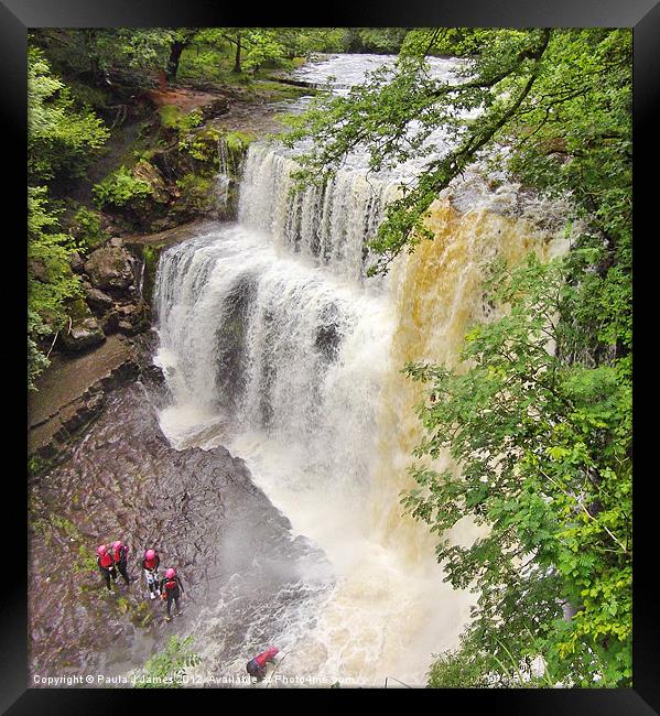 Canyoning in the Brecon Beacons Framed Print by Paula J James