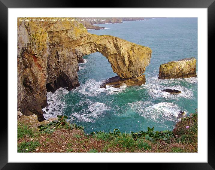 The Green Bridge of Wales Framed Mounted Print by Paula J James