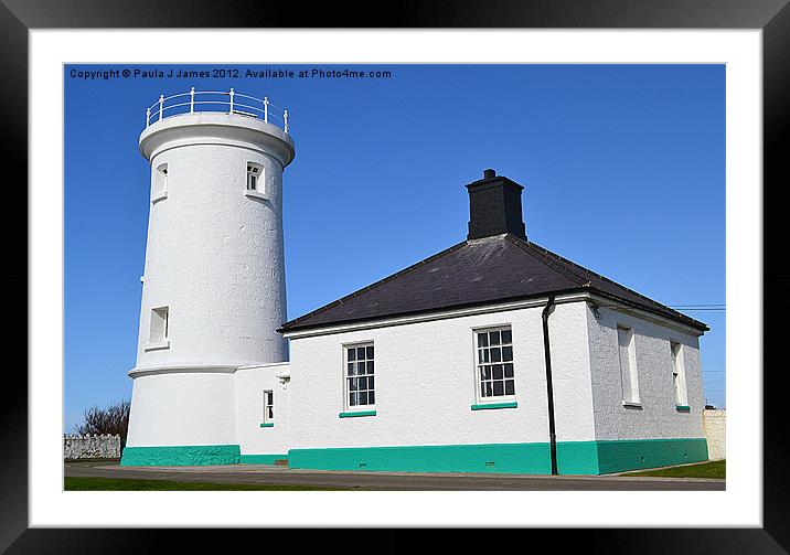 Nash Point Lighthouse - Western Tower Framed Mounted Print by Paula J James
