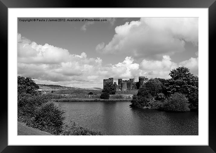 Caerphilly Castle Framed Mounted Print by Paula J James