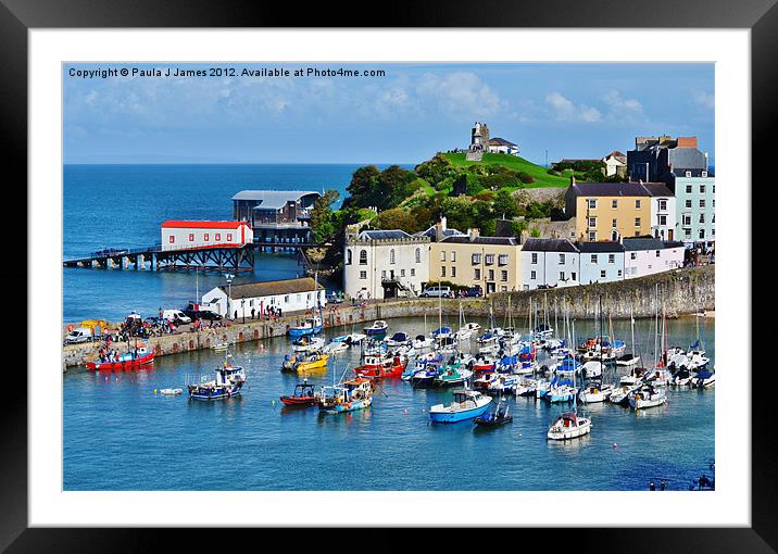 Tenby Harbour Framed Mounted Print by Paula J James