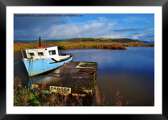 The Boat and the Rainbow Framed Mounted Print by Paula J James