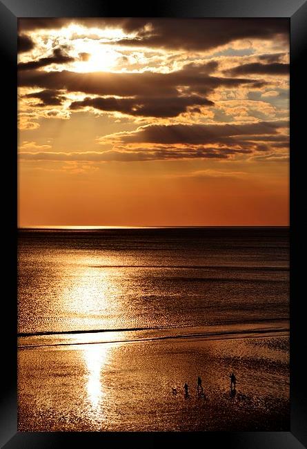 Sunset over the Sea Framed Print by Paula J James