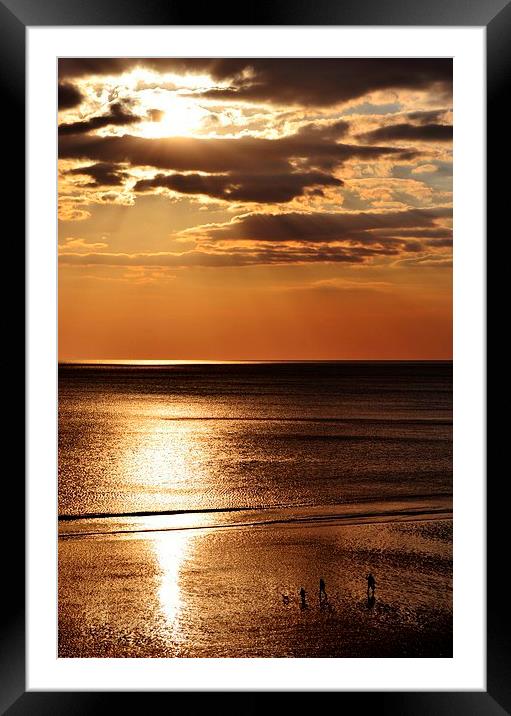 Sunset over the Sea Framed Mounted Print by Paula J James