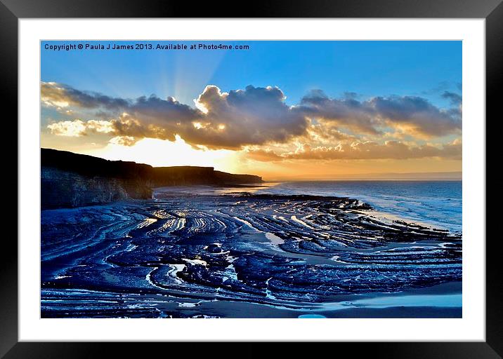 Traeth Mawr Sunrise Framed Mounted Print by Paula J James