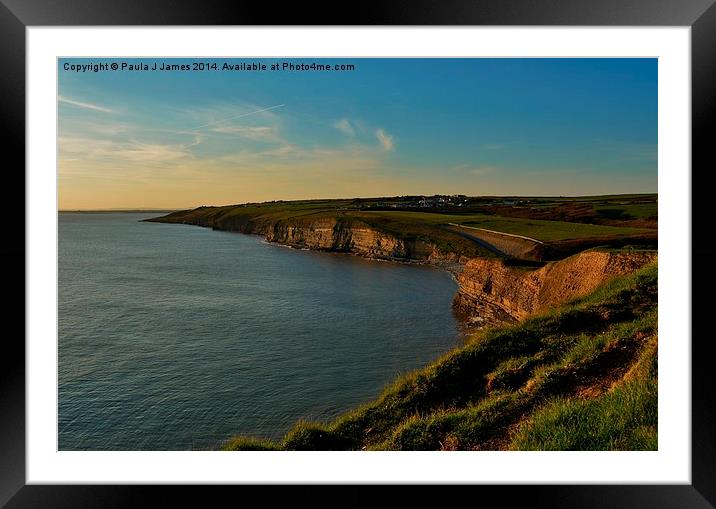 Dunraven Bay Framed Mounted Print by Paula J James