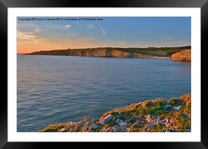 Dunraven Bay Framed Mounted Print by Paula J James