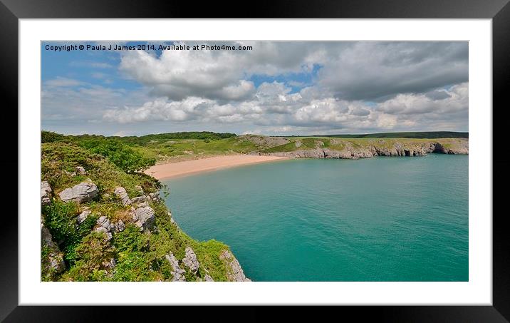 Barafundle Bay Framed Mounted Print by Paula J James