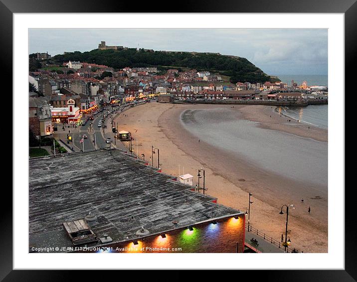 Scarborough Beach and Castle Framed Mounted Print by JEAN FITZHUGH