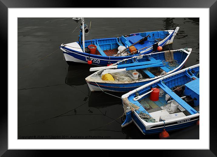 Three Boats Framed Mounted Print by JEAN FITZHUGH