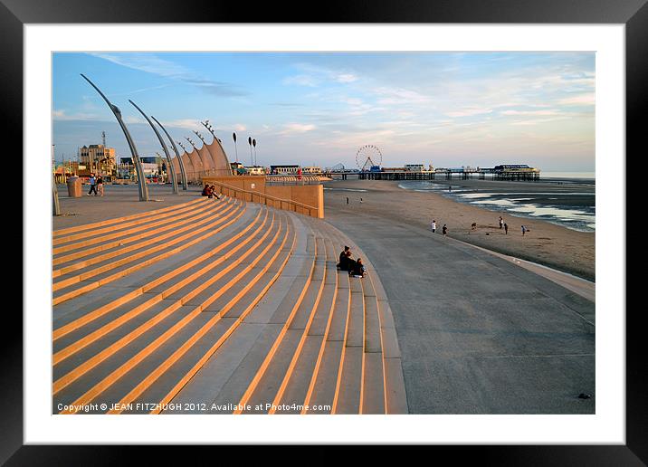 The New Steps On Blackpool Beach Framed Mounted Print by JEAN FITZHUGH