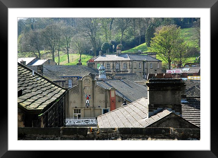 Rooftops over Holmfirth Framed Mounted Print by JEAN FITZHUGH