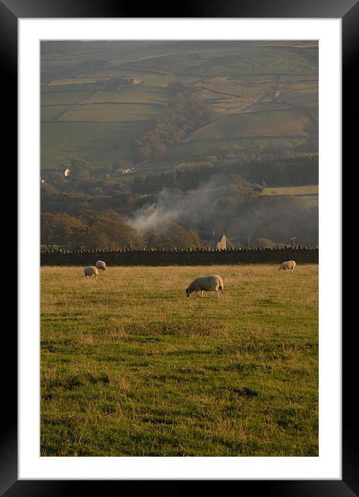 The landscape of saddleworth moors Framed Mounted Print by JEAN FITZHUGH