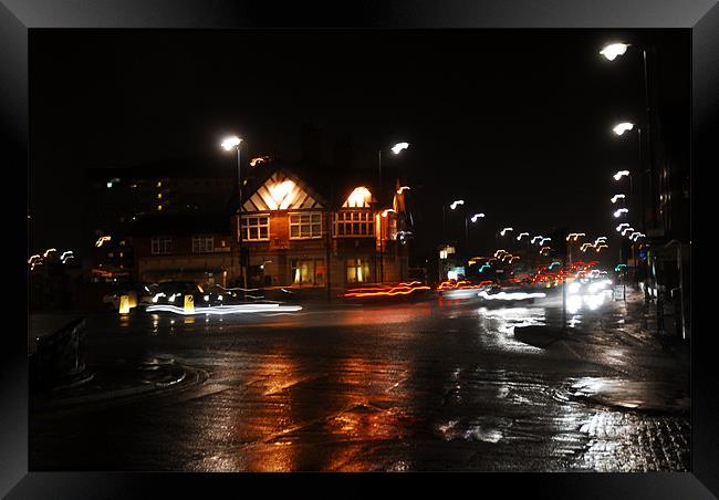 A Rainy night Framed Print by JEAN FITZHUGH