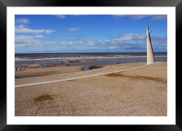The Sands of Cleveleys in Blackpool Framed Mounted Print by JEAN FITZHUGH