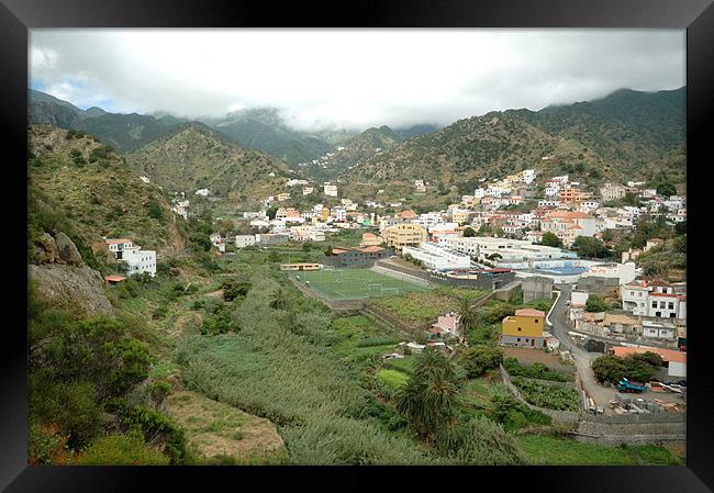 Village on Island of La Gomera Framed Print by JEAN FITZHUGH