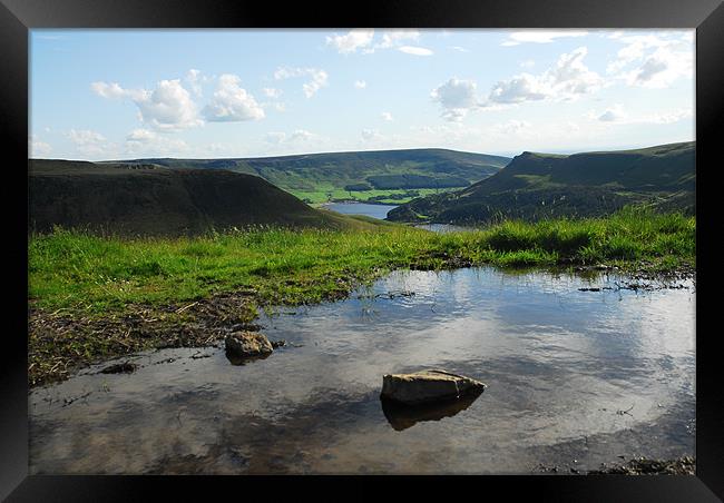 Overlooking Dovestone Reservoir Framed Print by JEAN FITZHUGH