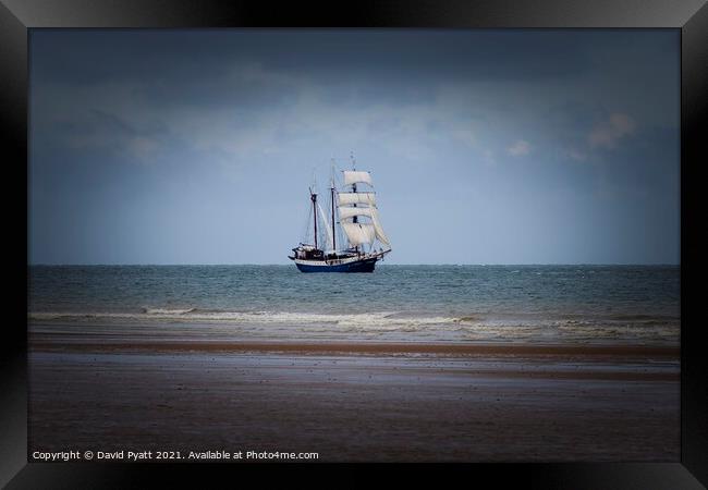 Tall Ship At Sail  Framed Print by David Pyatt