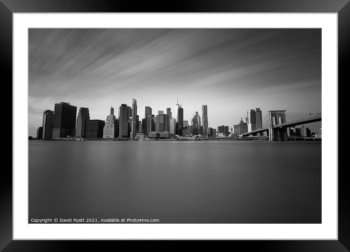 Manhattan New York Skyline Framed Mounted Print by David Pyatt