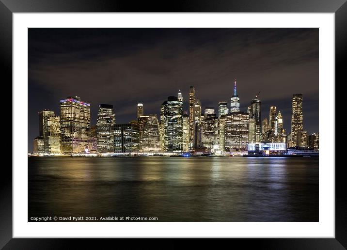 Manhattan New York Framed Mounted Print by David Pyatt