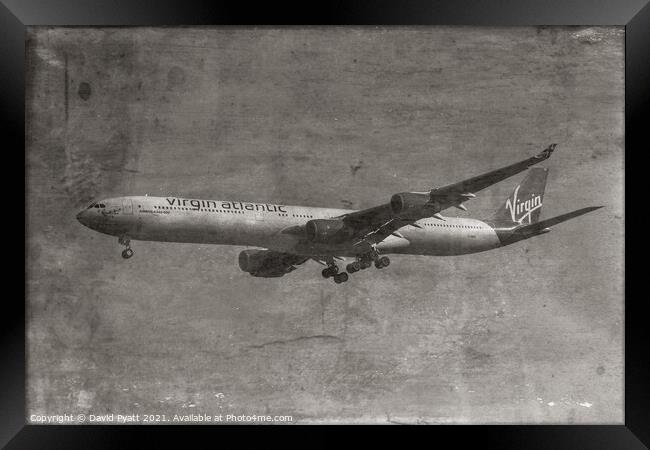 Virgin Atlantic Airbus Vintage Framed Print by David Pyatt