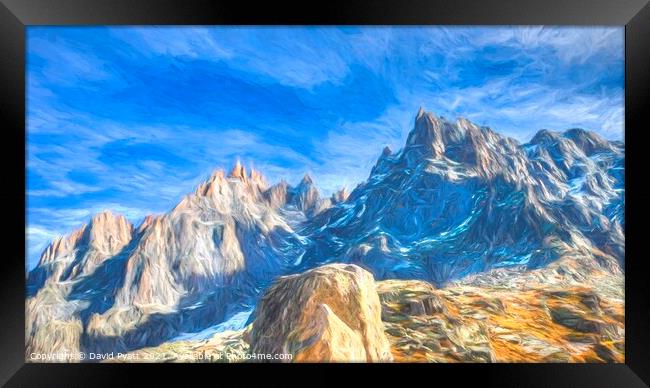 French Alps Art Panorama  Framed Print by David Pyatt