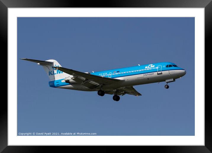  KLM Cityhopper Fokker 70            Framed Mounted Print by David Pyatt
