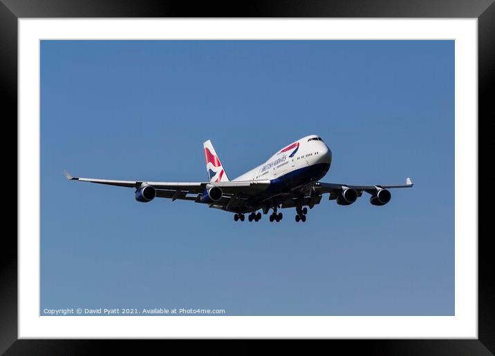 British Airways Boeing 747-436        Framed Mounted Print by David Pyatt