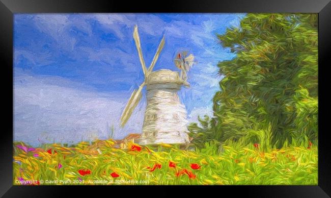 Windmill Panorama Art Framed Print by David Pyatt