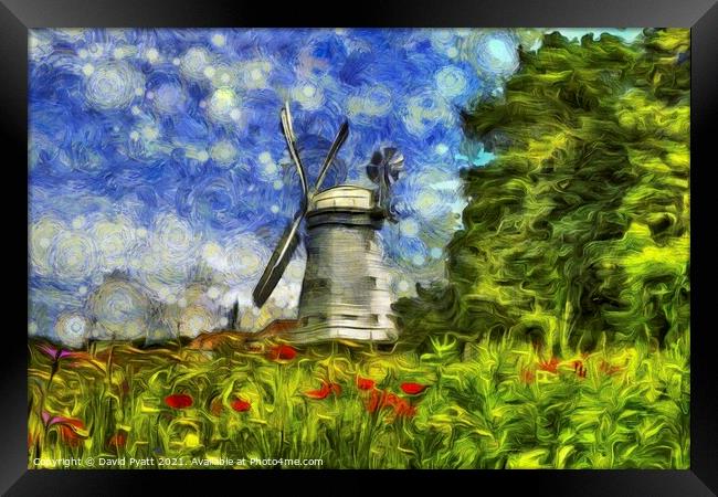 Windmill Van Gogh Framed Print by David Pyatt