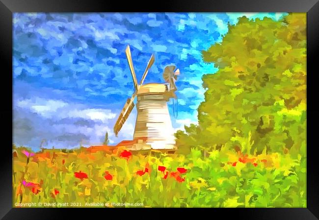 Windmill Pop Art Framed Print by David Pyatt