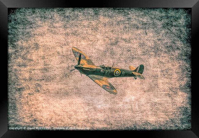Spitfire Vintage Flight Framed Print by David Pyatt