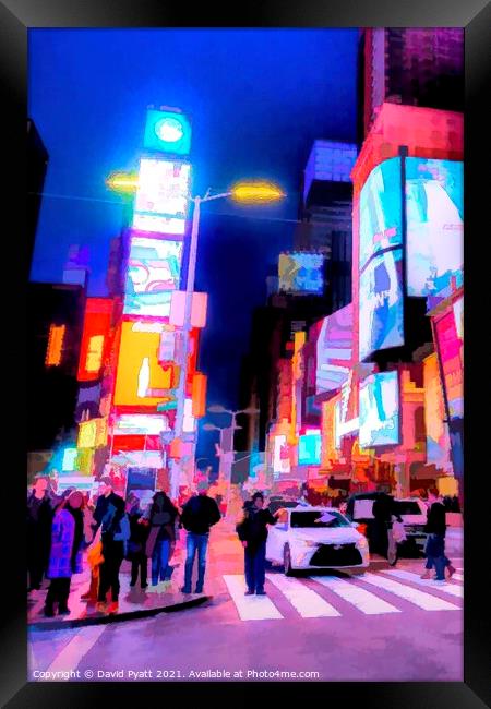 New York Night Art Framed Print by David Pyatt