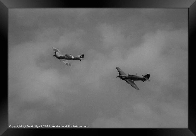Spitfire And Hurricane Flight  Framed Print by David Pyatt