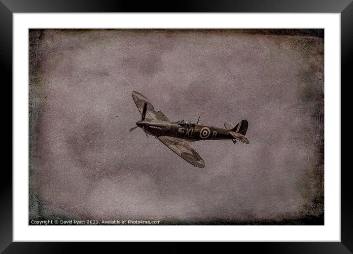Spitfire Returns Vintage  Framed Mounted Print by David Pyatt