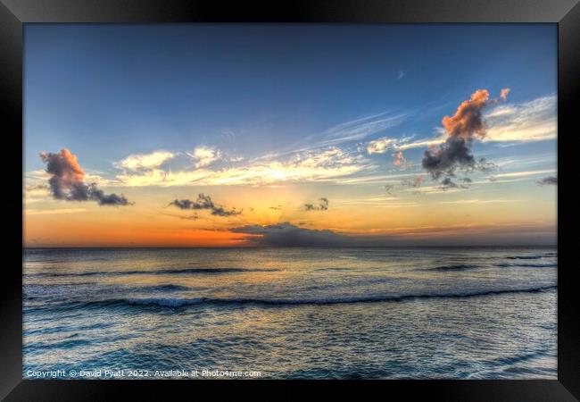 Barbados Summer Sunset Framed Print by David Pyatt