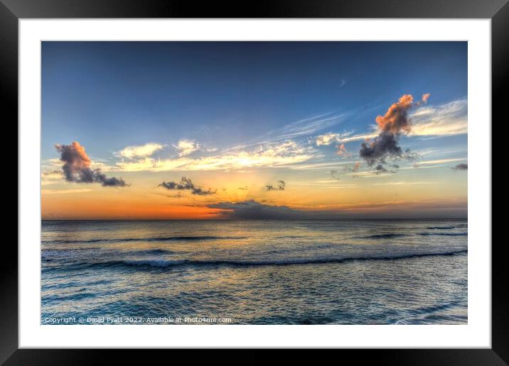 Barbados Summer Sunset Framed Mounted Print by David Pyatt